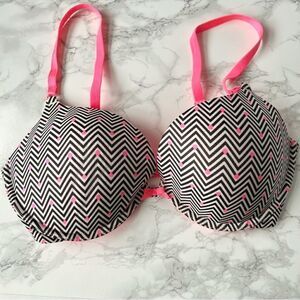 Victoria’s Secret push up bra neon chevron